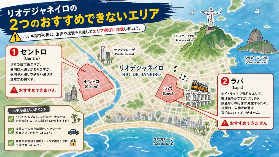 リオデジャネイロの2つのおすすめできないエリアマップ