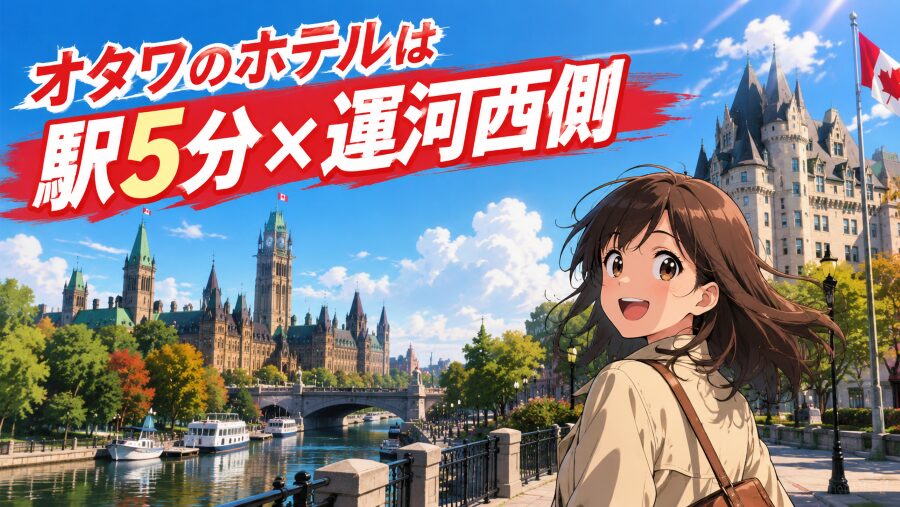 オタワ宿泊エリアの正解!駅5分×運河西側で外さないホテル選び
