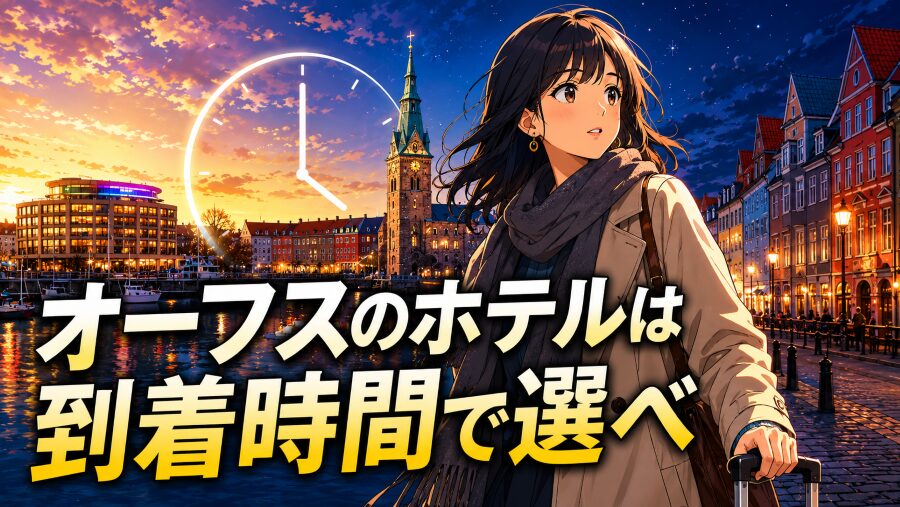 オーフスのホテルは到着時間で選べ
