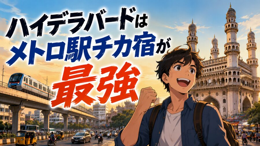 【渋滞回避の裏技】ハイデラバードはメトロ駅チカ宿が最強な理由