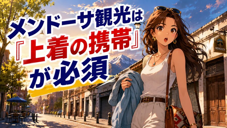 昼夜の寒暖差はなんと15℃！メンドーサ観光は「上着の携帯」が必須