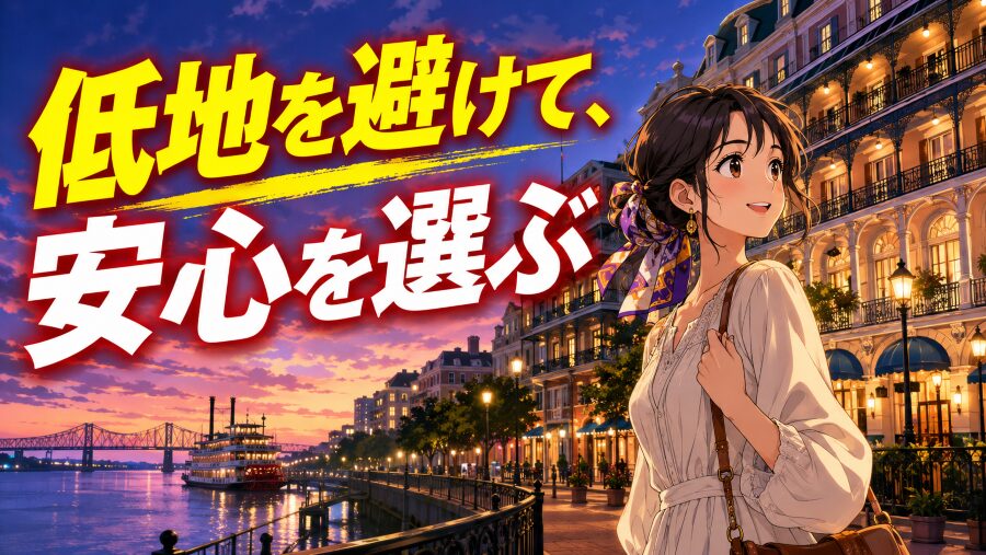 ニューオリンズは低地を避けて、安心を選ぶ