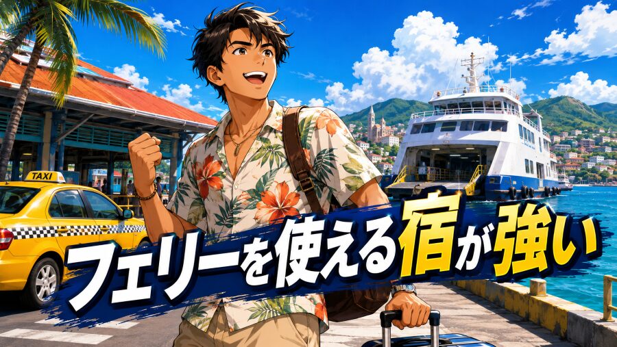 フェリーを使える宿が強い