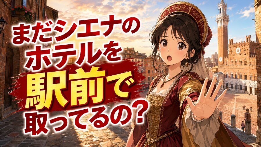 まだシエナのホテルを駅前で取ってるの?