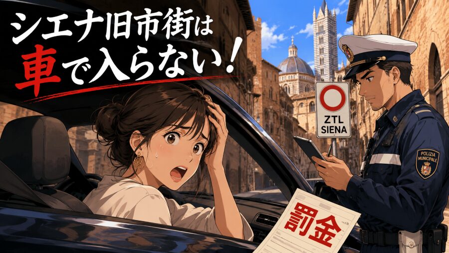 シエナ旧市街は車で入らない