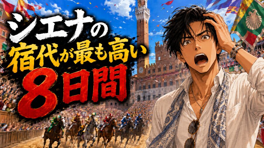 シエナのホテル代が最も高い8日間
