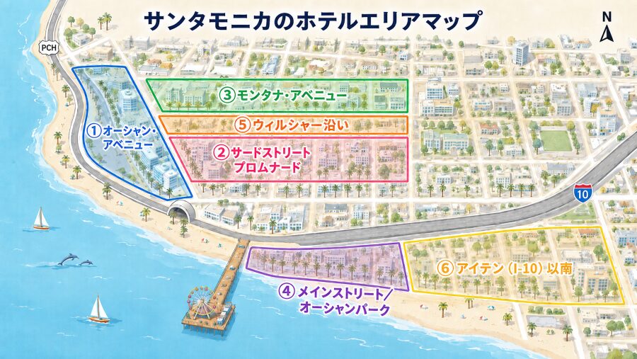【ホテル選び】サンタモニカの6つのエリアマップ